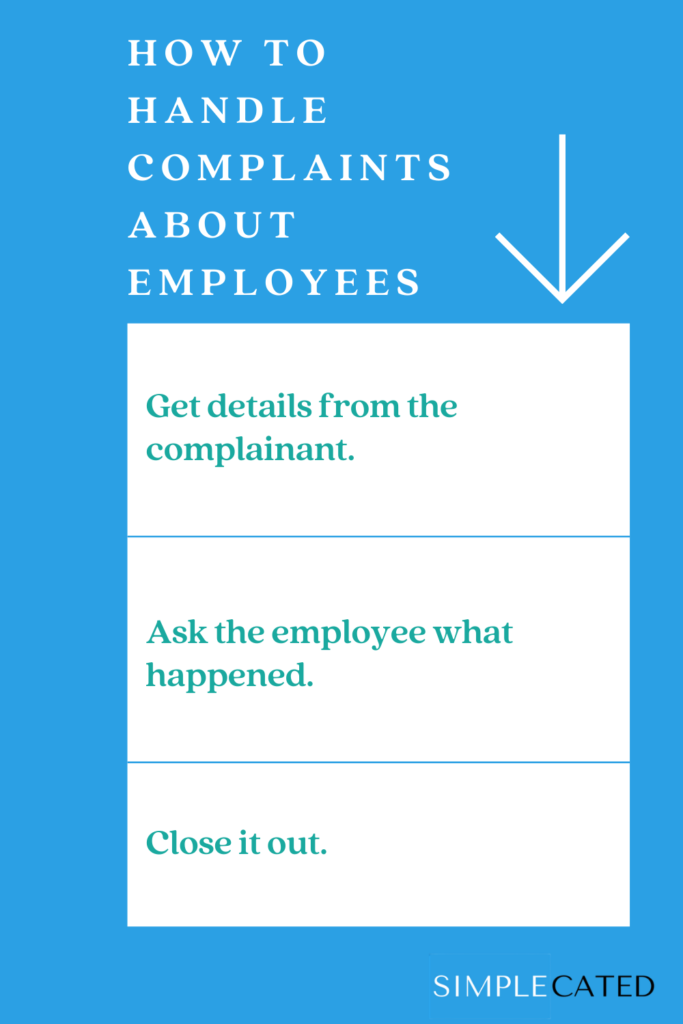 how to handle complaint about employee